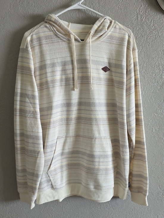 O'Neill Other - O'Neill Cream and Light Gray Striped Hooded Pullover